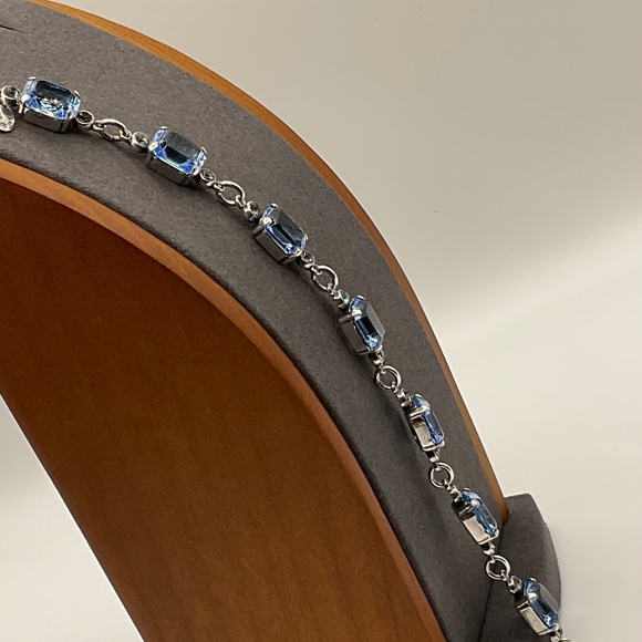 Vintage Catherine Popesco Blue and Silver Bracelet - Picture 2 of 12